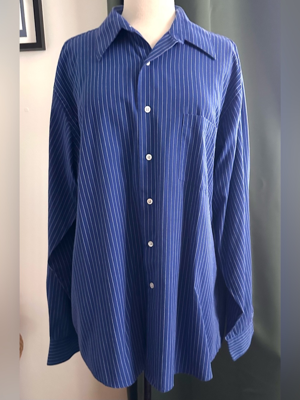 Men's VanHeusen Blue Pinstripe Button-Up Shirt